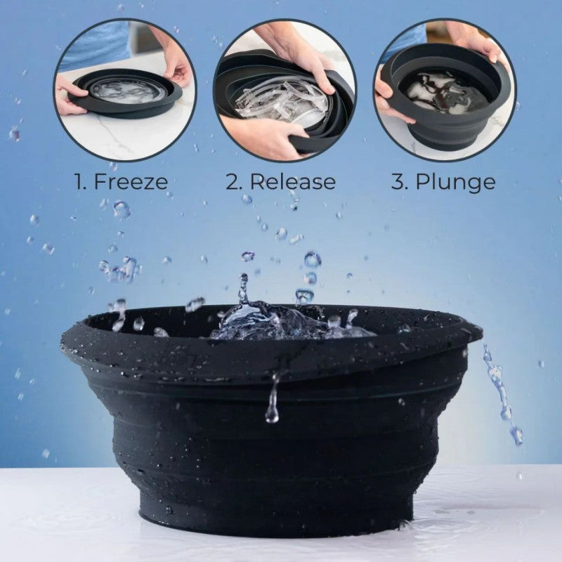 Face Ice Bowl With Built In Ice Tray Collapsible Silicone Beauty Bowl (T)