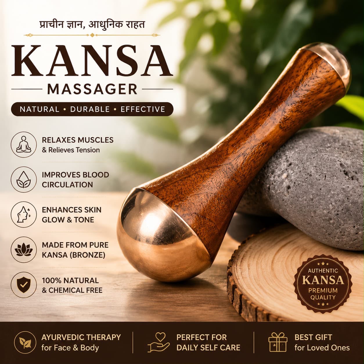 Kansa Wand - Facial & Foot Therapy ( Imported )