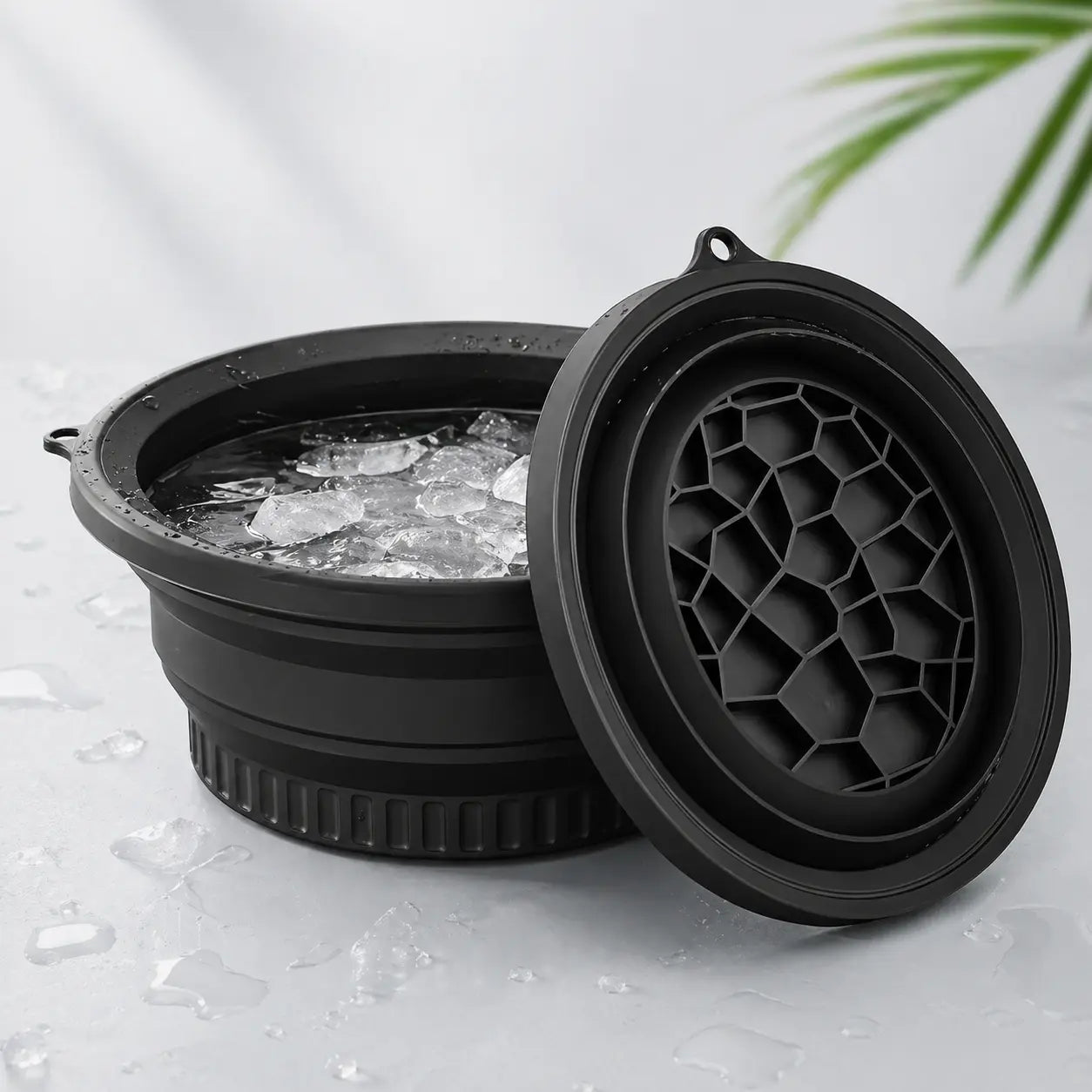 Face Ice Bowl With Built In Ice Tray Collapsible Silicone Beauty Bowl (T)