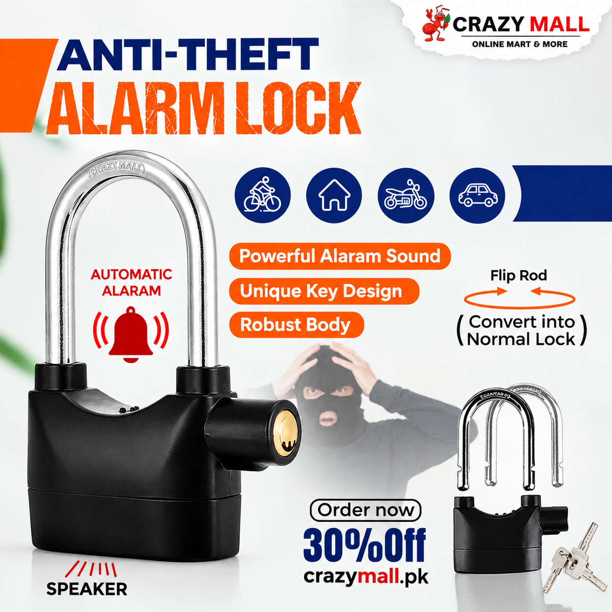 Anti Theft Alarm Lock
